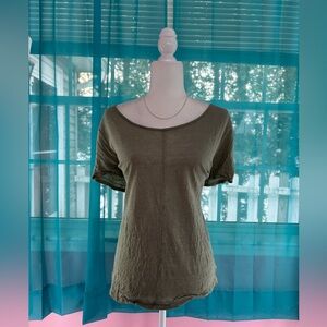 Rachel Zoe Women’s 100% Linen Green Short Sleeve Top Size 1X